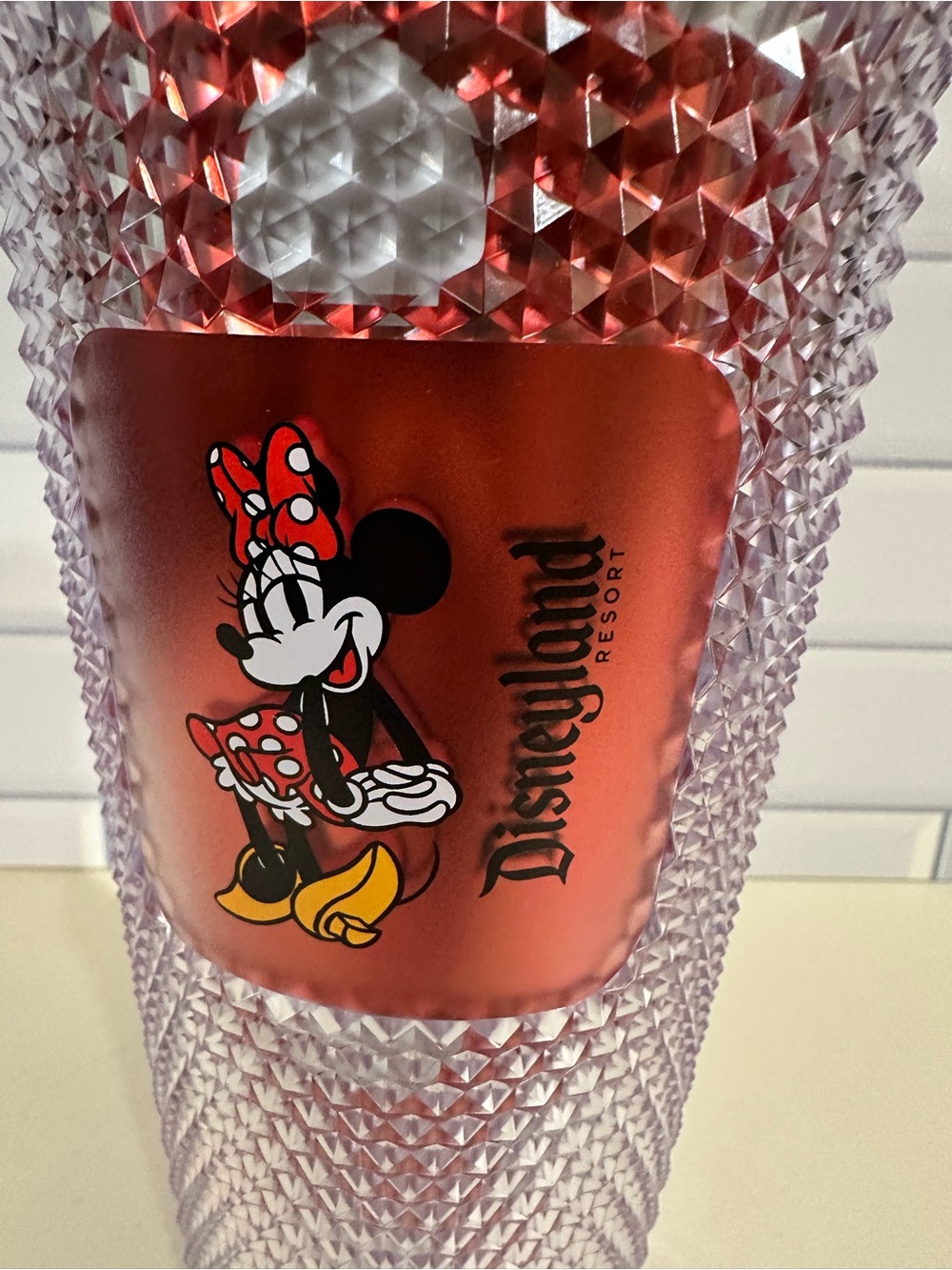 Disney Minnie Mouse Textured Red & Clear Tumbler